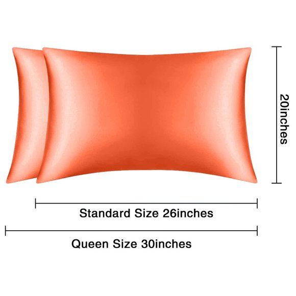 Soft Silky Satin Pillowcase Luxurious Pillow Cover Set of 2 - Picture 8 of 11